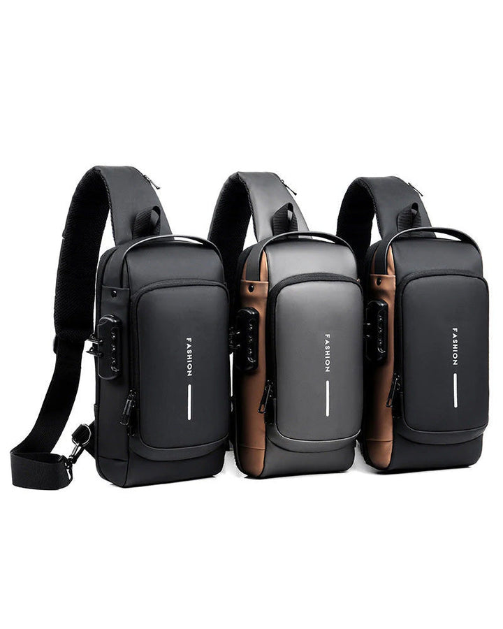 Unisex-Brusttasche mit Zahlenschloss und gepolstertem Tragesystem