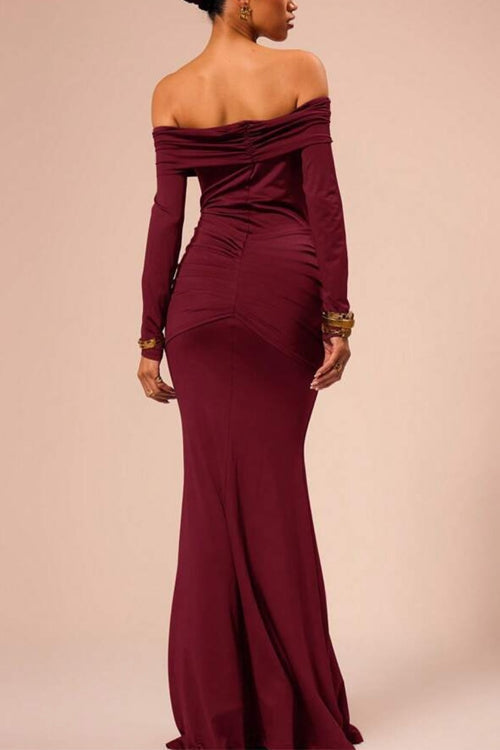 W&W Mode | Rosiedress Off Shoulder Knoten Front Bodycon Maxi Party Kleid