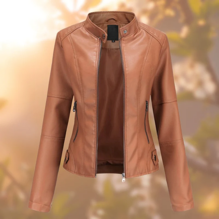 W&W Mode | Bequemes Lederjacke Mit Vollem Ärmel