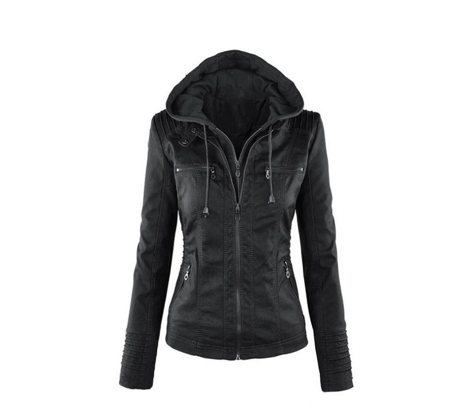 W&W Mode | Damen Lederjacke Mit Kapuze