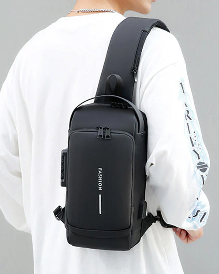 Unisex-Brusttasche mit Zahlenschloss und gepolstertem Tragesystem