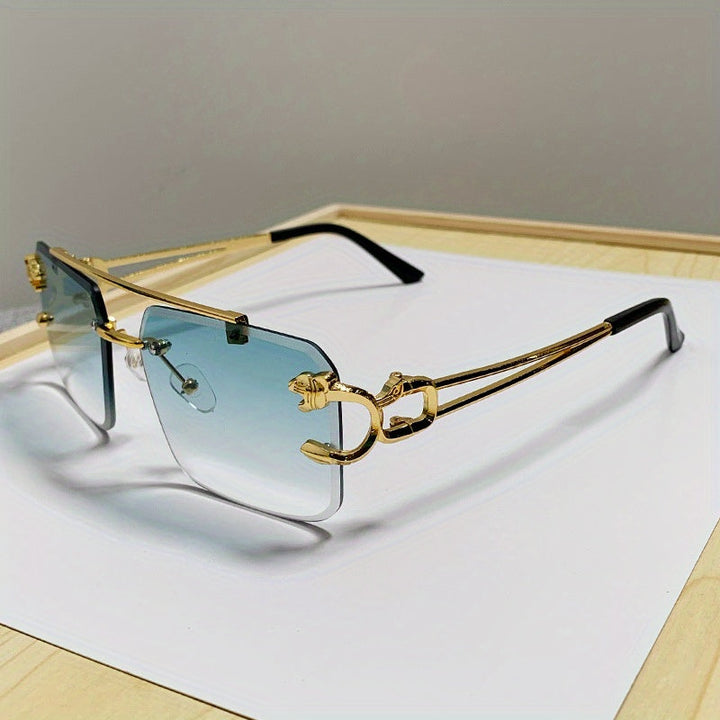W&W Mode | Trendige Quadratische Randlose Sonnenbrille Für Herren