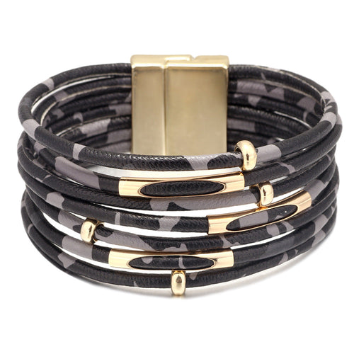 W&W Mode | Leoparden Mehrschichtigem Lederarmband