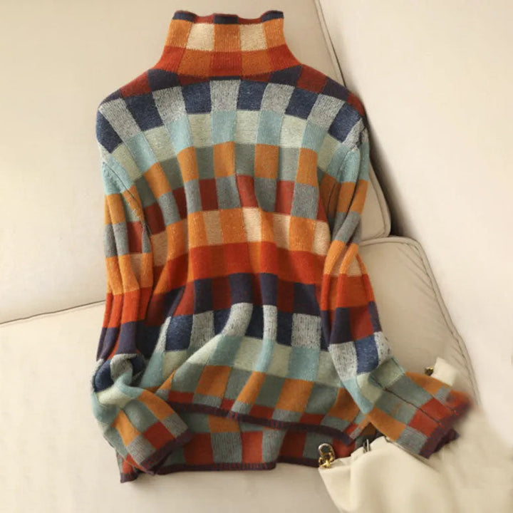 W&W Mode | Bunter Karierter Strickpullover