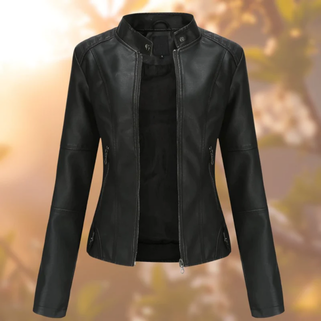 W&W Mode | Bequemes Lederjacke Mit Vollem Ärmel