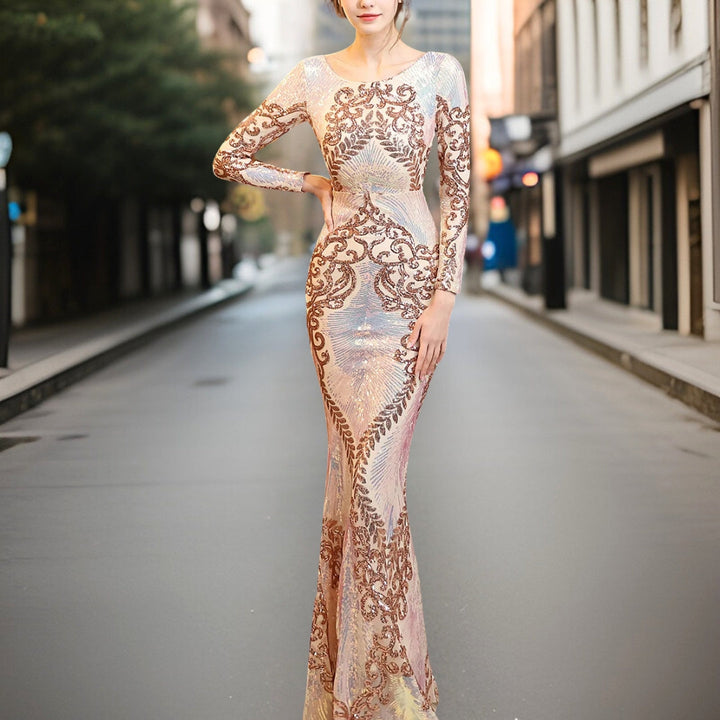 W&W Mode - Hochwertiges, rückenfreies Pailletten-Kleid