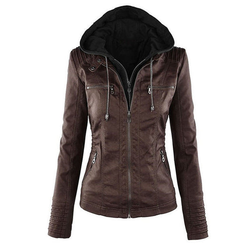 W&W Mode | Damen Lederjacke Mit Kapuze