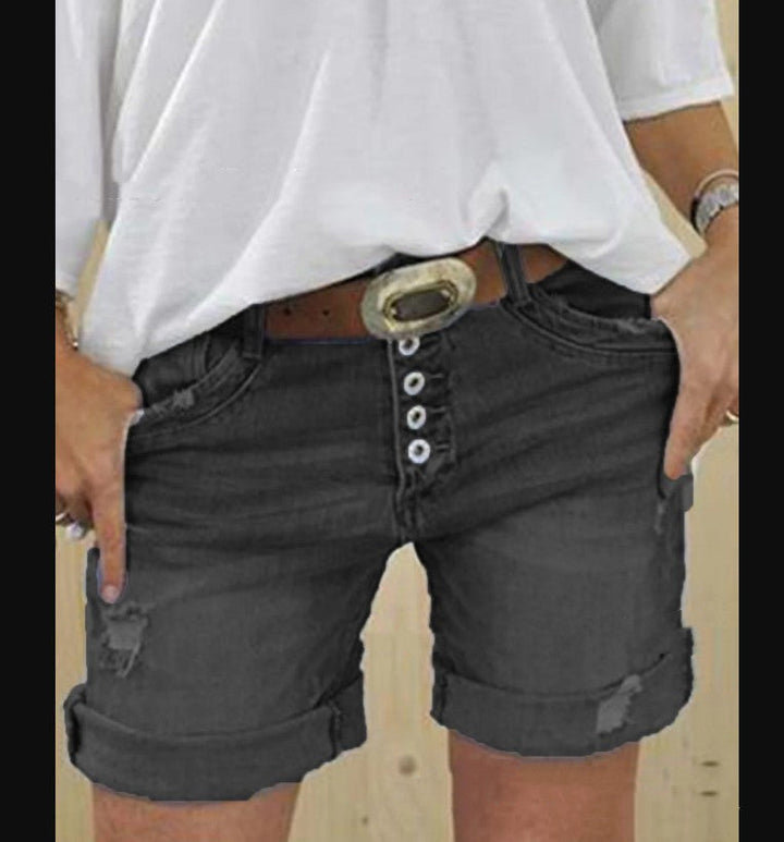 W&W Mode | Damen Shorts Aus Ripped Denim Für Einen Lässigen Sommerlook