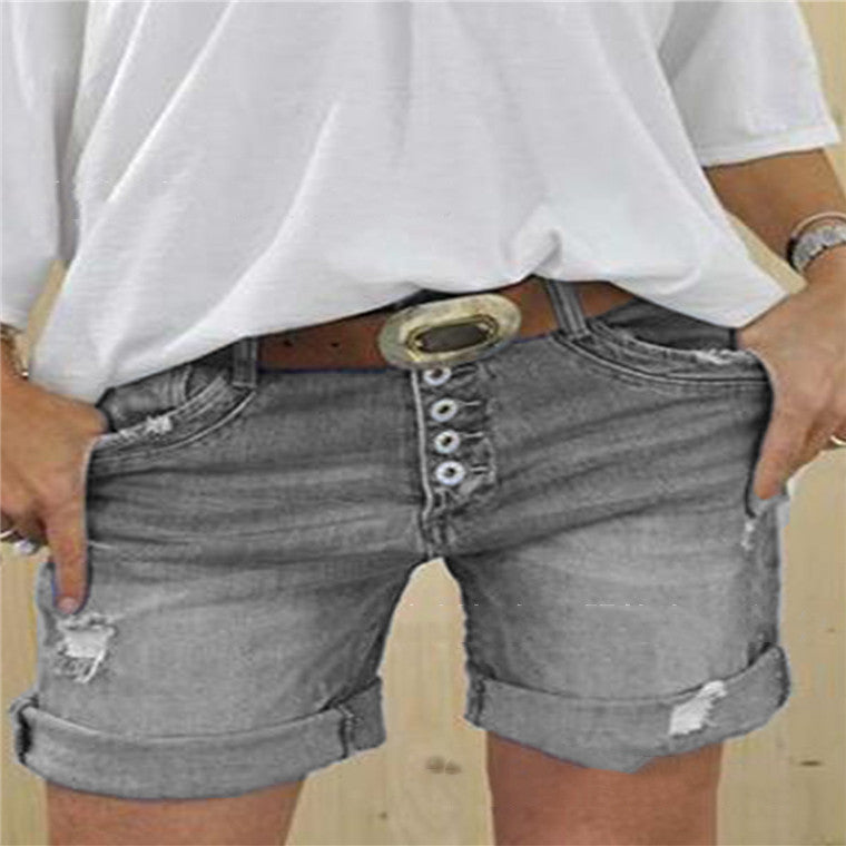 W&W Mode | Damen Shorts Aus Ripped Denim Für Einen Lässigen Sommerlook