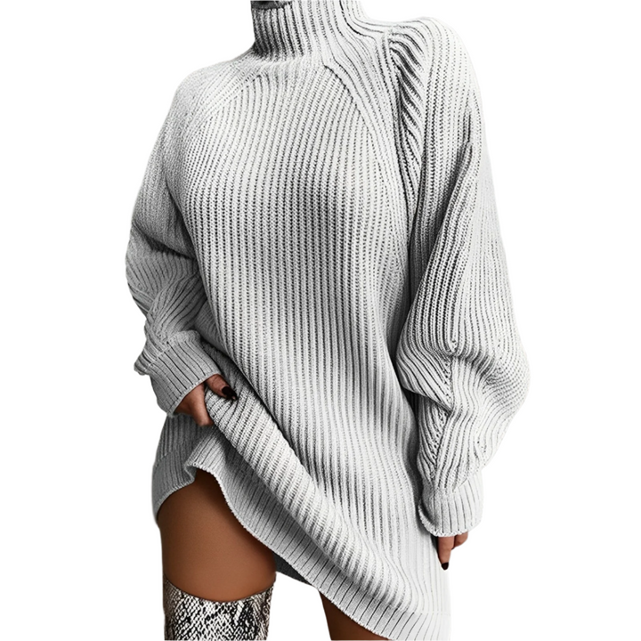 W&W Mode | Warmes Strickkleid Mit Rollkragen