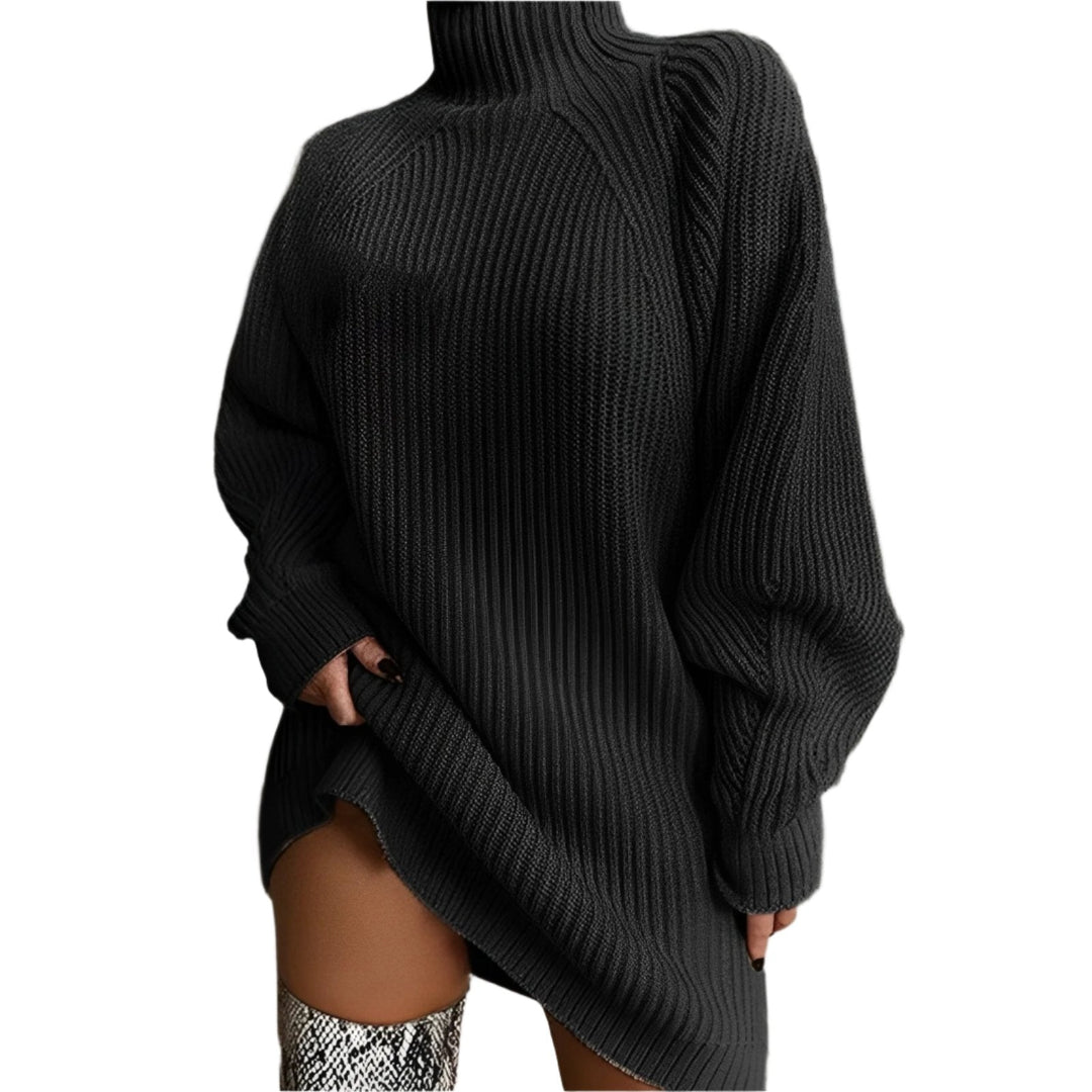 W&W Mode | Warmes Strickkleid Mit Rollkragen