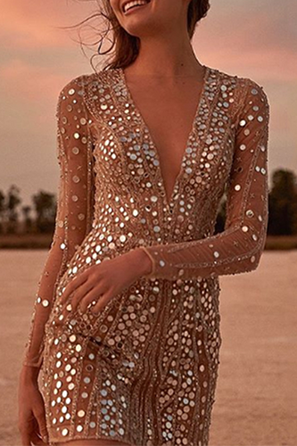 Damen-Minikleid mit Paillettenverzierung