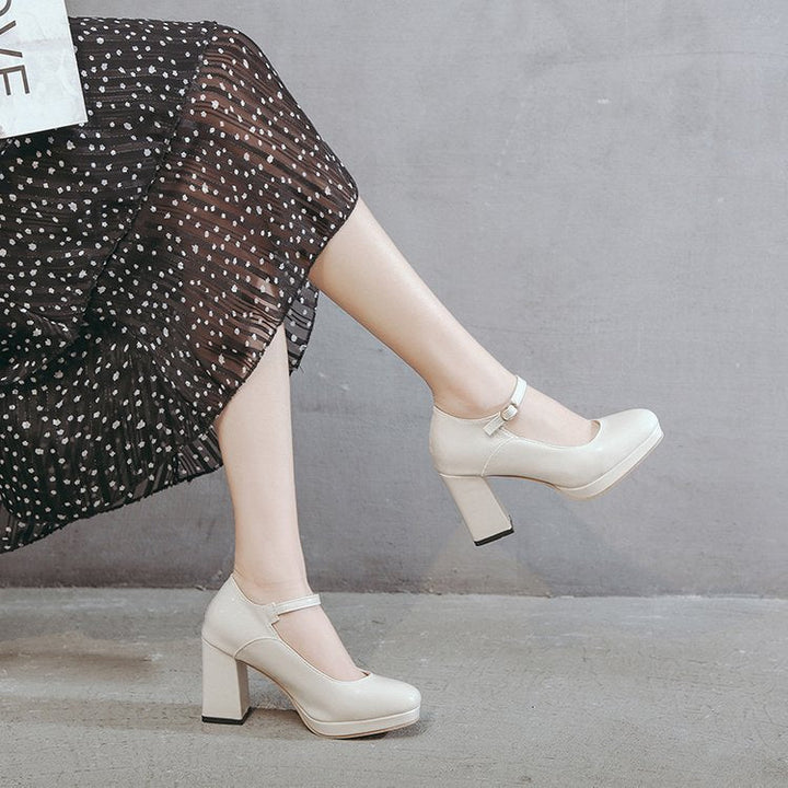 Damen Mary Jane Pumps mit elegantem Blockabsatz und praktischem Riemchen W&W Mode