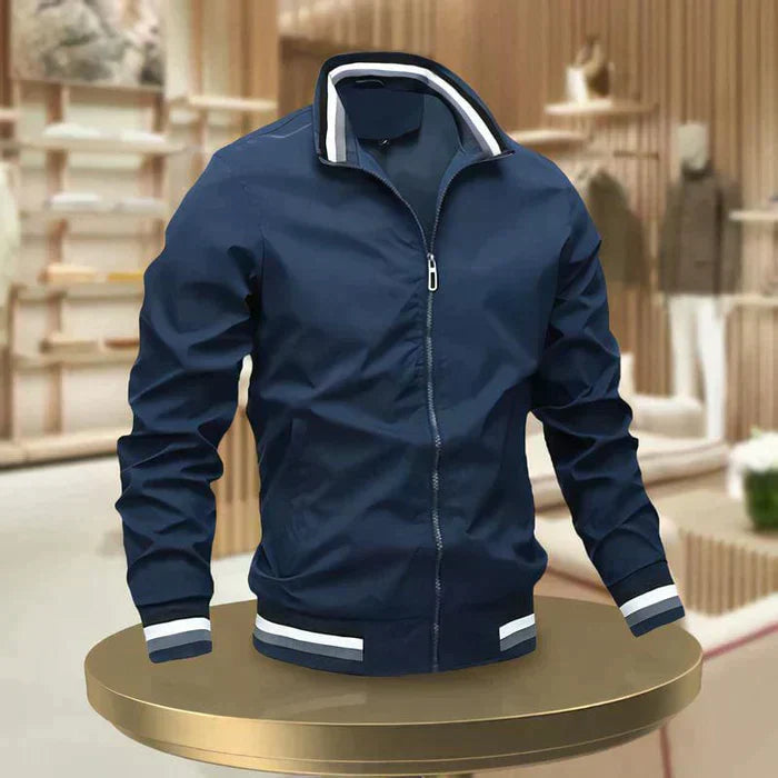 W&W Mode | Schicke Zip up Sommerjacke Mit Rippbündchen Für Herren