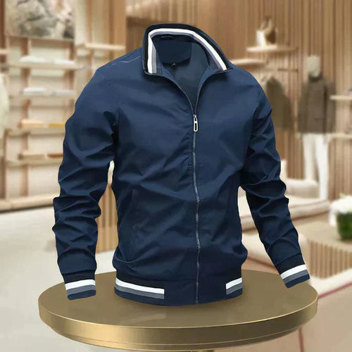W&W Mode | Schicke Zip up Sommerjacke Mit Rippbündchen Für Herren