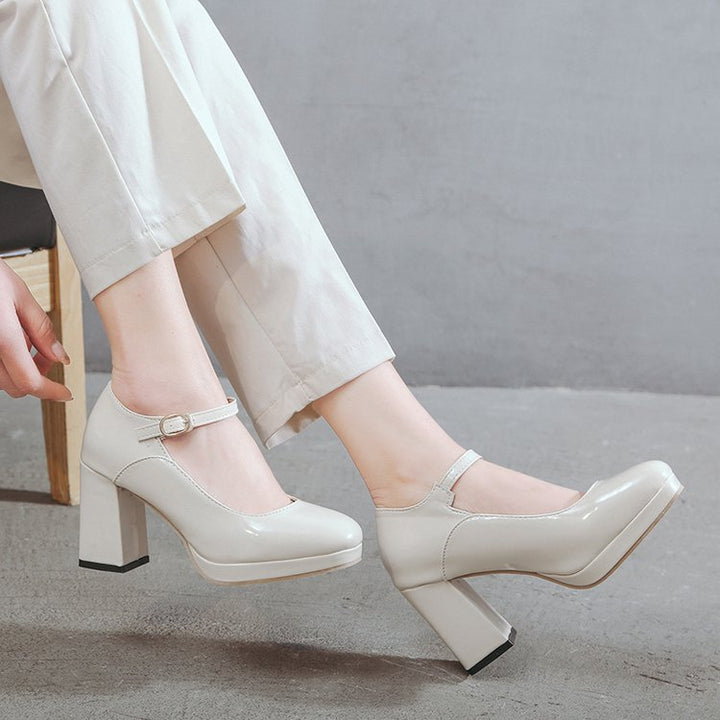 Damen Mary Jane Pumps mit elegantem Blockabsatz und praktischem Riemchen W&W Mode