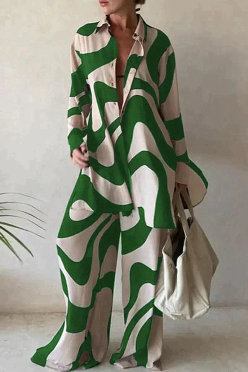 W&W Mode | Modischer Print-Hosenanzug Damen