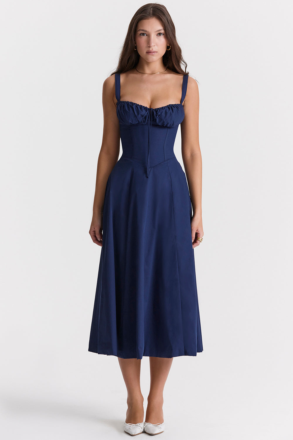 W&W Mode - Midikleid mit tailliertem Oberteil und ausgestelltem Rock | Minikleid mit Spaghettiträgern