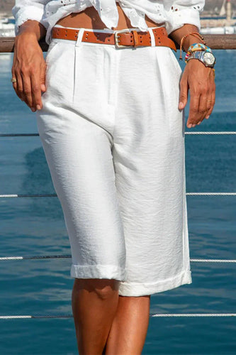 Damen Leinen-Bermudashorts für Alltag und Freizeit