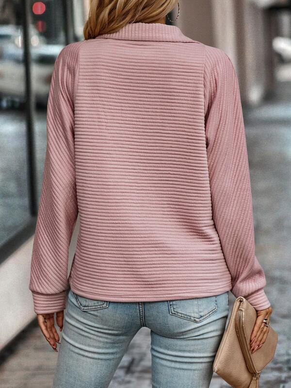 W&W Mode | Einfarbiger Pullover Mit V-Ausschnitt