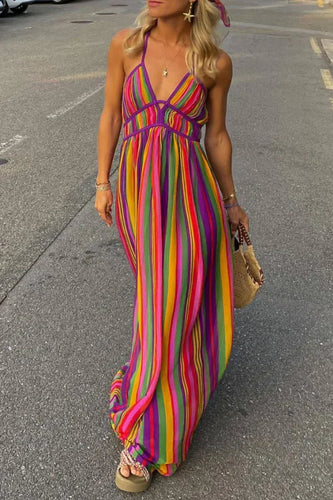 W&W Mode | V-Ausschnitt Kleid mit Kontraststreifen für Die Feiertage