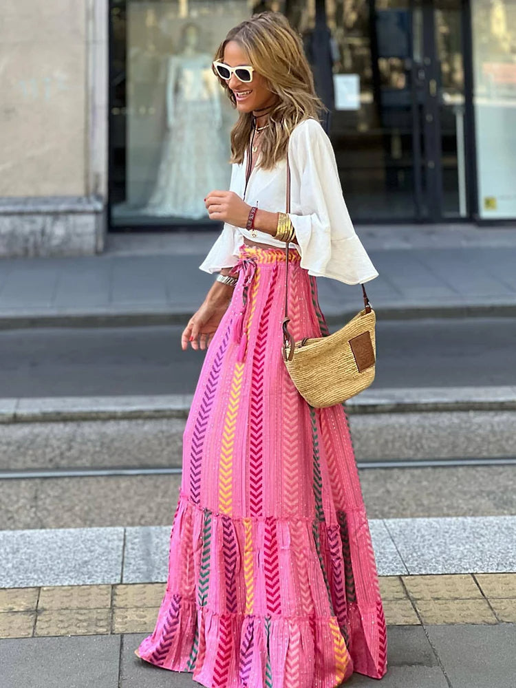 W&W Mode | Boho Rock Mit Elastischem Bund Damen