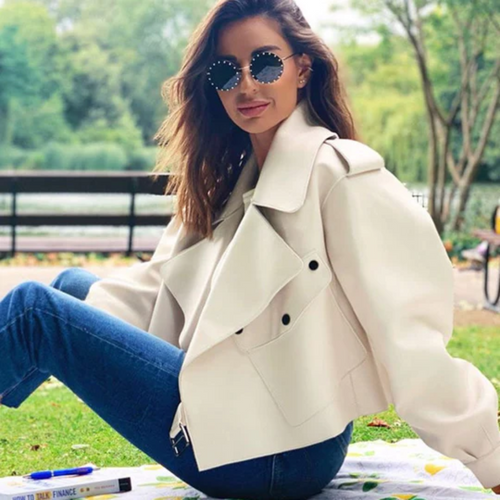 W&W Mode | Kurze Damenjacke Eine Lässige Lederjacke Für Damen