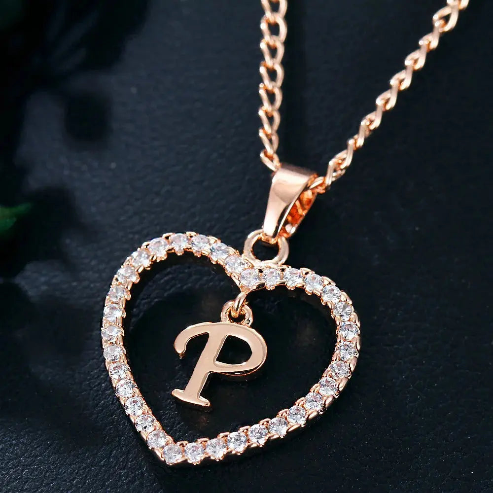 W&W Mode | Buchstaben Zirkon Liebe Kette Schmuck Anhänger