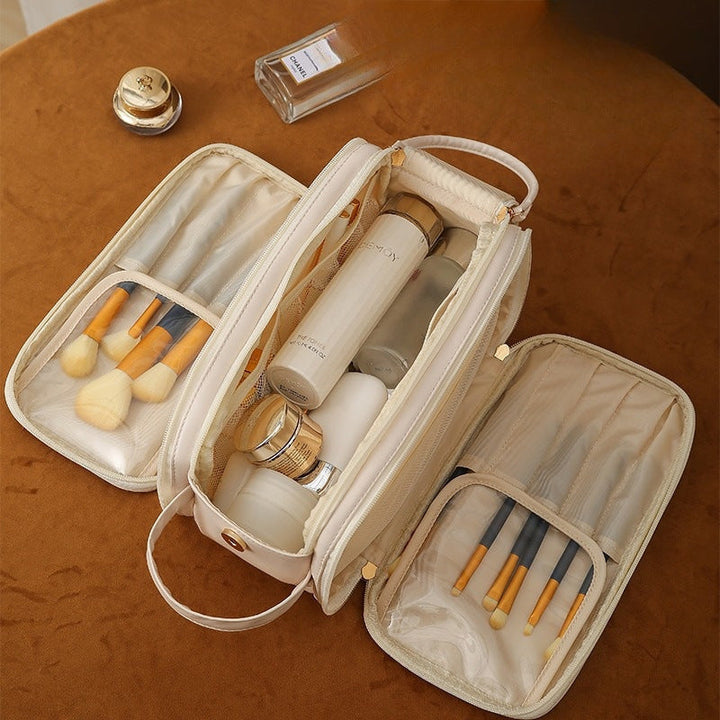 W&W Mode PU-Leder Kosmetiktasche mit U-förmigem Design