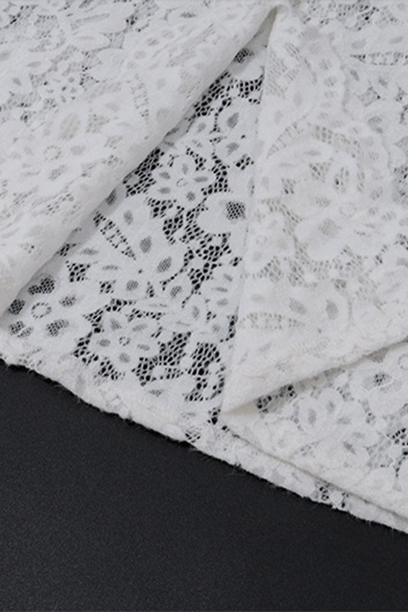 W&W Mode | Sexy Spitze Durchsichtige Trägerdesign V-Ausschnitt Spitze Kleid Kleider