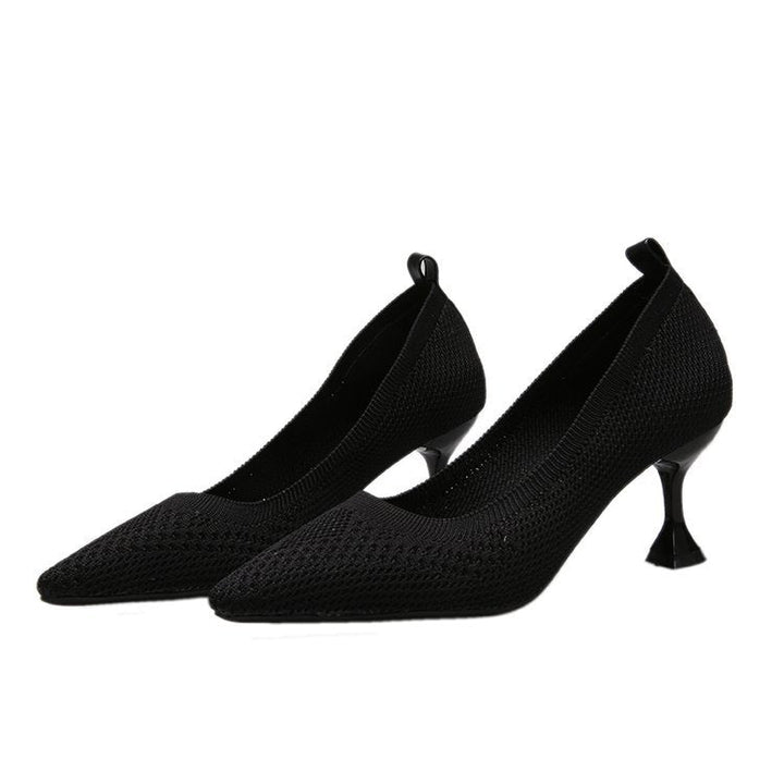 Damen elegante Pumps mit innovativem Strickdesign und hohem Absatz W&W Mode