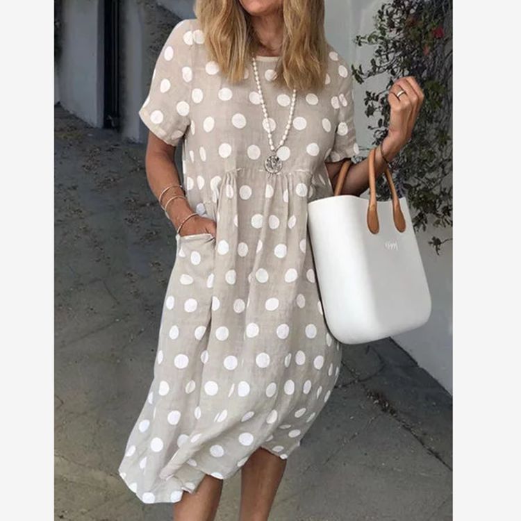 Damen Lockeres Sommerkleid im lässigen Stil mit praktischen Taschen W&W Mode