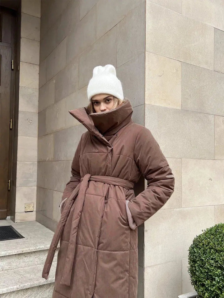 W&W Mode | Langer Wintermantel mit breitem elegantem Kragen