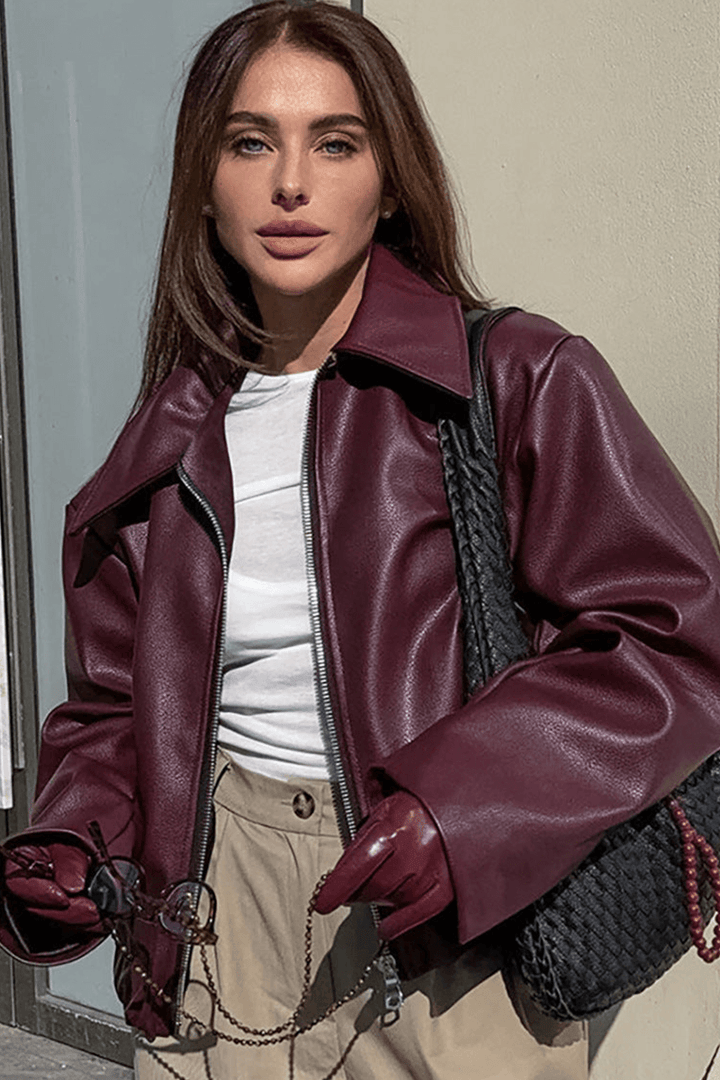 W&W Mode | Kurze Kunstlederjacke