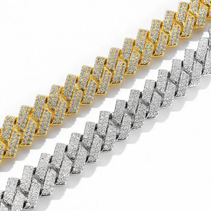 Cuba-Kette aus Kupfer mit Mikro-Zirkon und 51–80 cm Länge