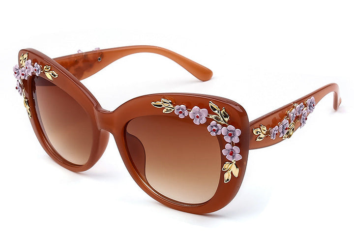 W&W Mode | Exquisite Damen Sonnenbrille Mit Blumenmuster