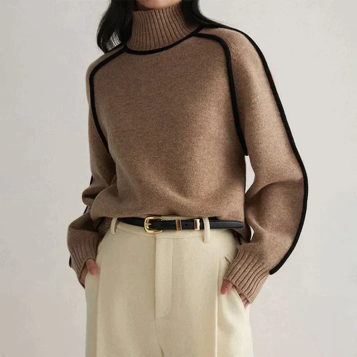 W&W Mode | Braun Rollkragenpullover