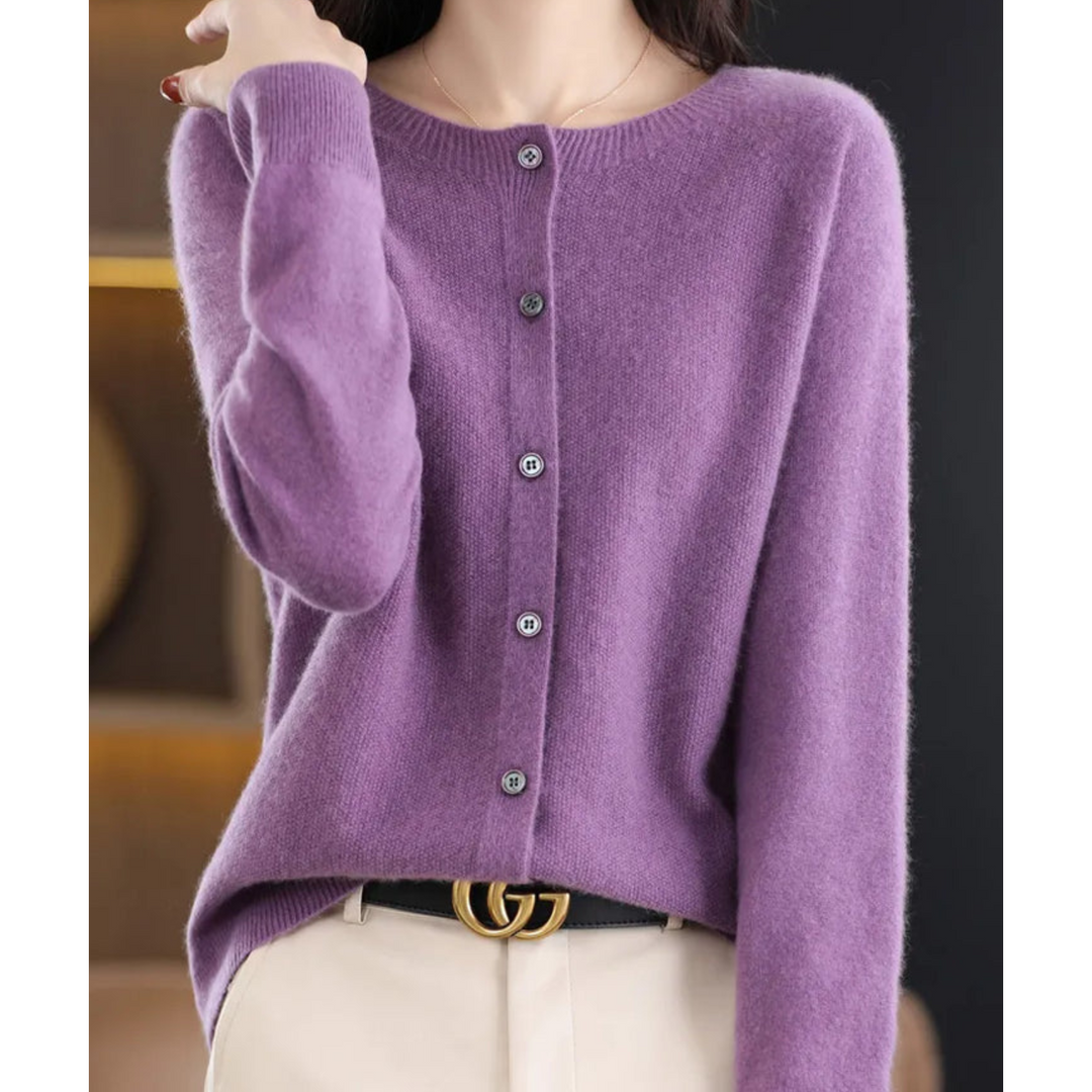 W&W Mode Damen Rundhals Cardigan Pullover