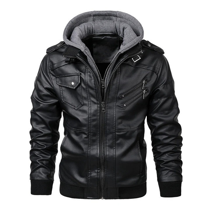 W&W Mode | Lederjacke Herren Mit Reißverschluss, Klassische Jacke Aus Echtleder