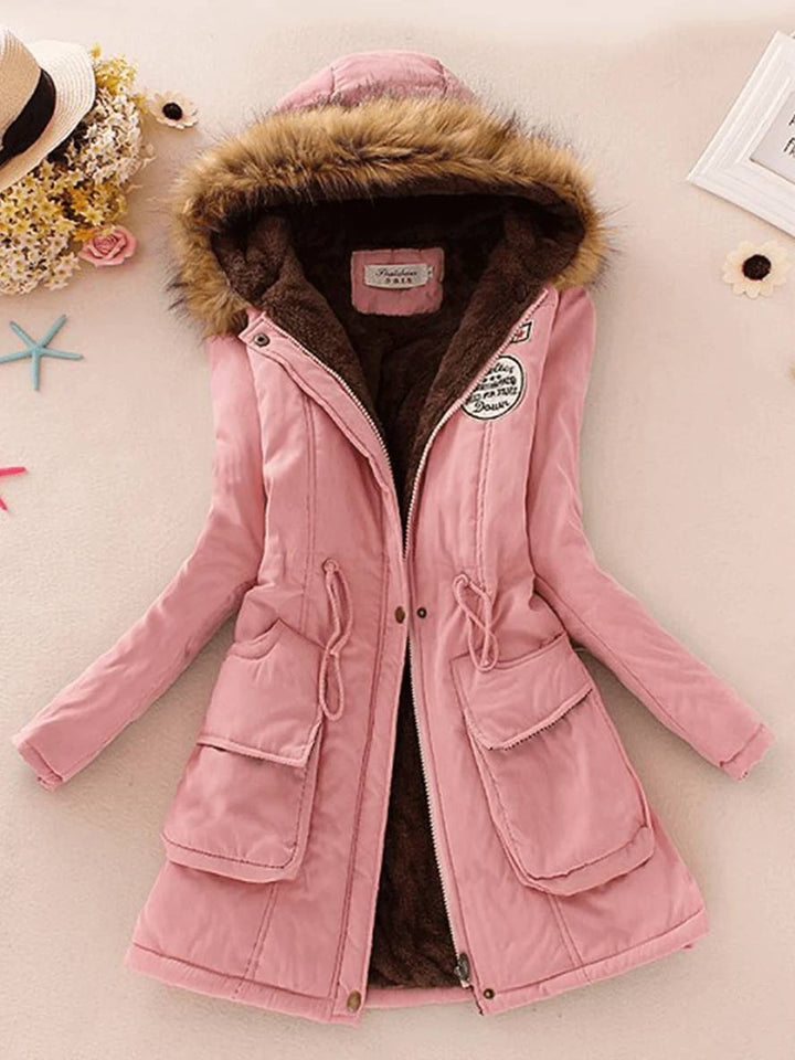 W&W Mode | Damen Parka in Mittellanger Ausführung Mit Reißverschluss
