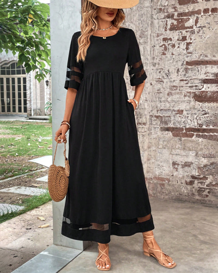 W&W Mode | Elegantes Kleid mit Rundhalsausschnitt