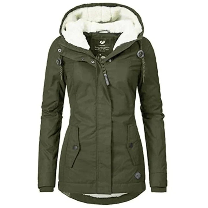 W&W Mode | Gefütterter Wintermantel mit Kapuze wasserdicht Damen