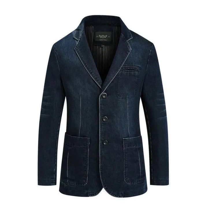 W&W Mode | Herren Denim Baumwolle Blazerjacke