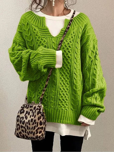 W&W Mode Luxe Sweater | Bequemer warmer Oversized-Zopfpullover aus weichem Material