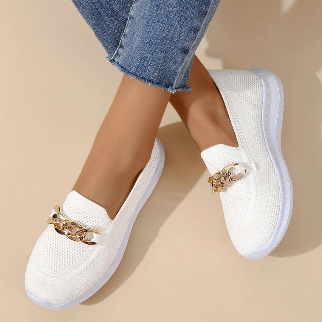 W&W Mode | Einfarbiges Mesh Atmungsaktive Damen Slip Ons