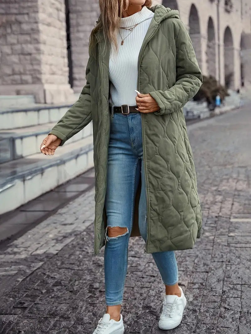 Damen Fleecejacke mit Wattierung, Futter und Kapuze für kalte Tage