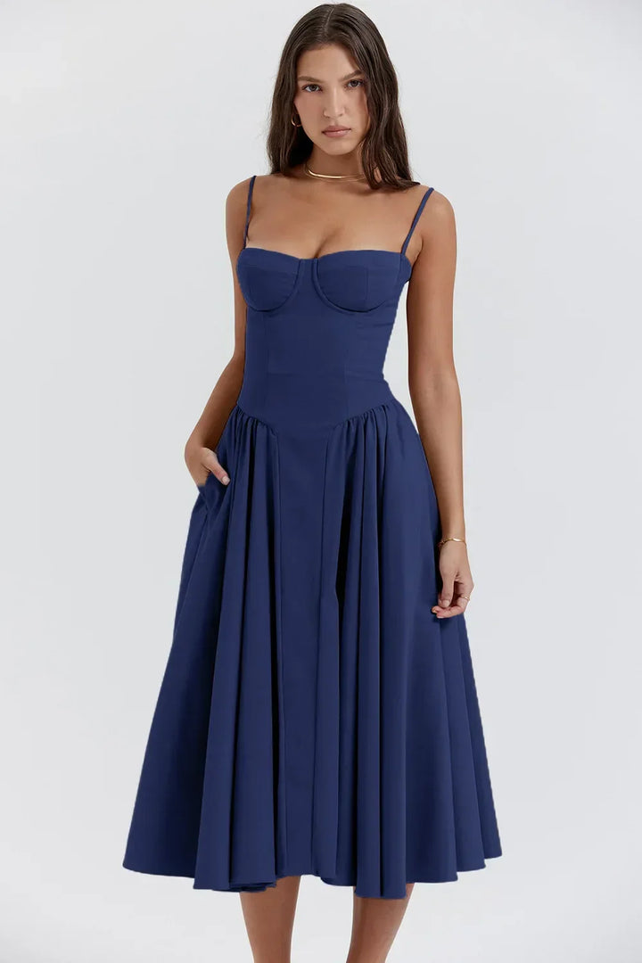 W&W Mode | Ärmelloses Midikleid Mit Korsett Passform