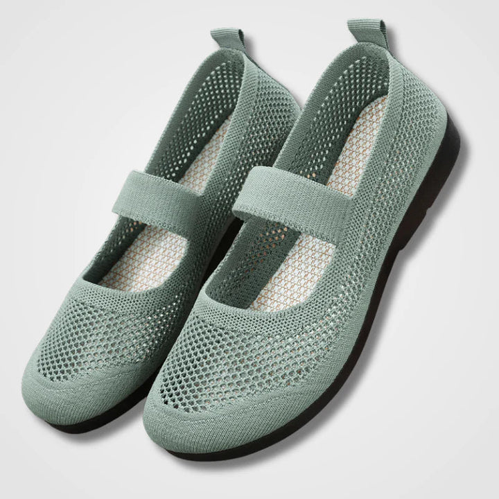 W&W Mode | Orthopädische Luftige Gestrickte Riemenflachschuhe