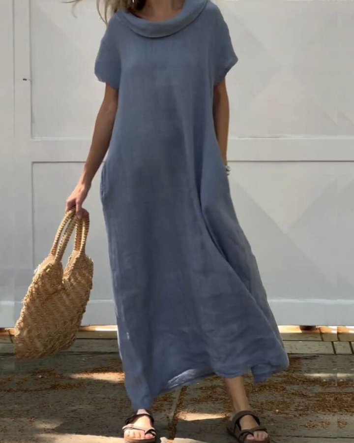 W&W Mode | Leinenkleid Mit Elegantem Kragen