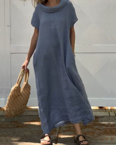 W&W Mode | Leinenkleid Mit Elegantem Kragen